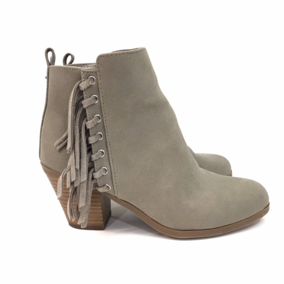 Circus by Sam Edelman Shoes - Circus by Sam Edelman Gray Fringe Lennon Booties